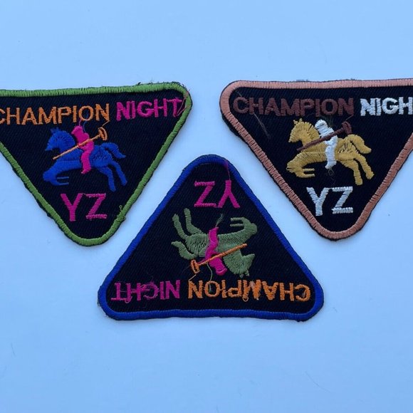 Iron On Patches Champion Nights Multi Color Patches for Craft Clothes Lot of 3 - Picture 4 of 9